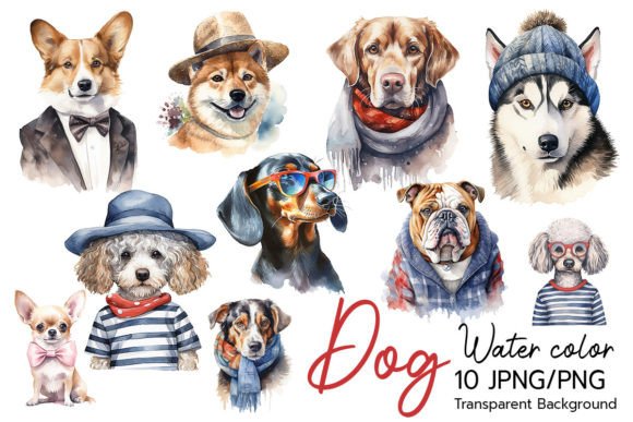 About Dog Watercolor Clipart Graphic Illustration Illustrations Imprimables Par Sunday
