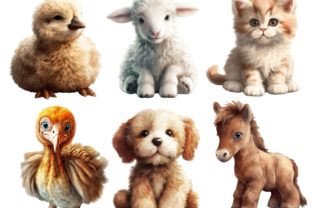 Baby Farm Animals Clipart Graphic by FantasyDreamWorld · Creative Fabrica