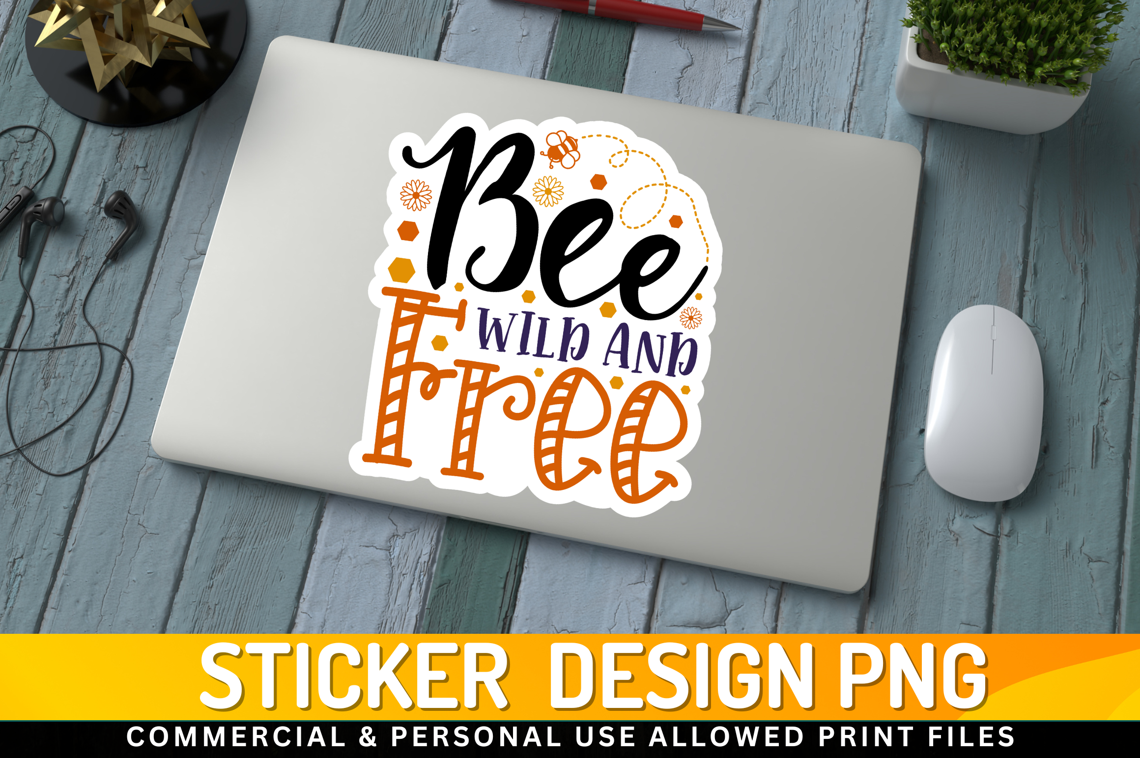Wildebees Sticker Bee Wild and Free Sticker Design Graphic by Regulrcrative · Creative ...