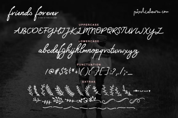 Friends Forever Font PNG with transparent background - Preview 4