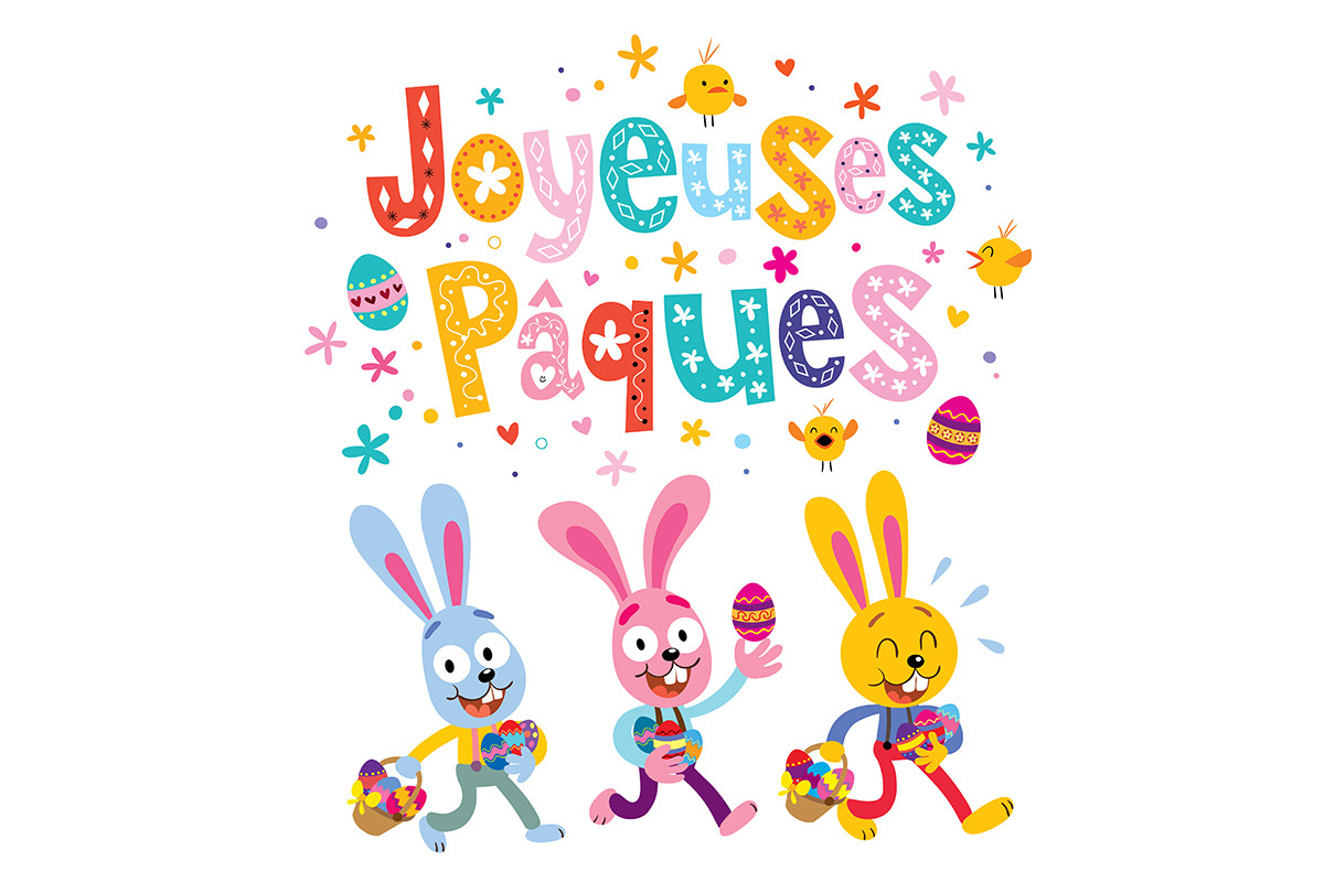 Happy Easter in French Graphic by Alias Ching · Creative Fabrica