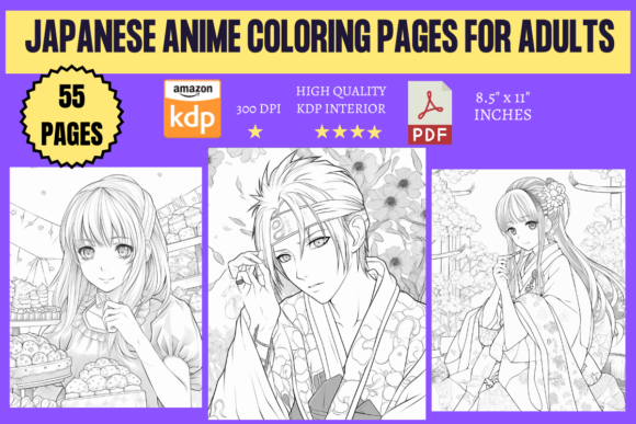 Japanese Anime Coloring Pages for Adult