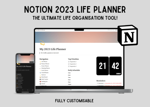 Notion Dashboard Life Planner Template Graphics 2