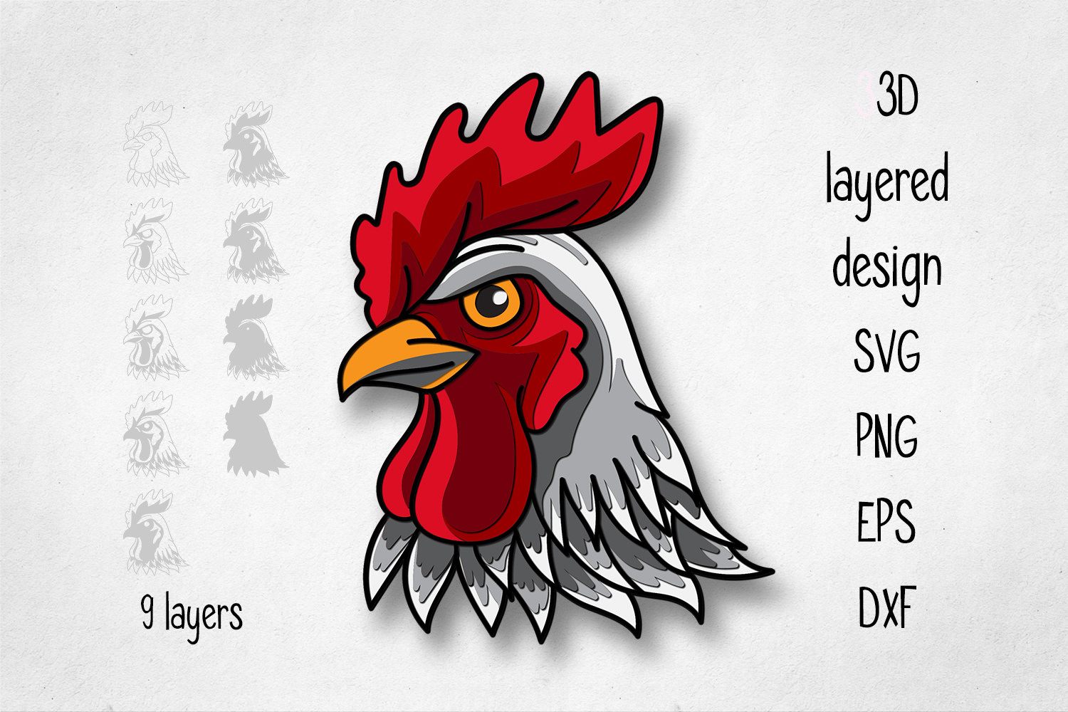Roster 3D Layered SVG · Creative Fabrica