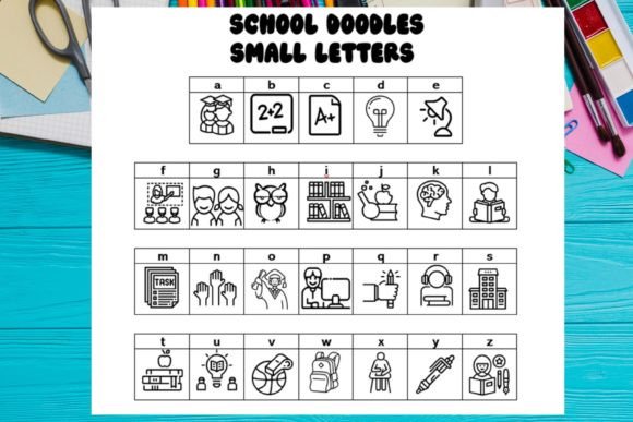 School Doodles Font PNG with transparent background - Preview 2