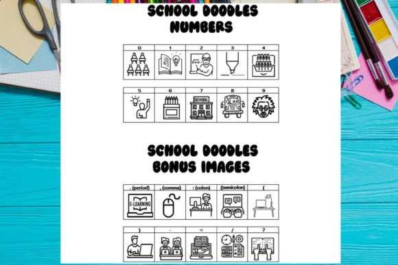 School Doodles Font PNG with transparent background - Preview 3