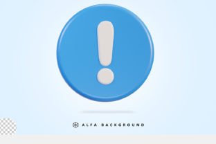 Warning or danger 3d vector icon