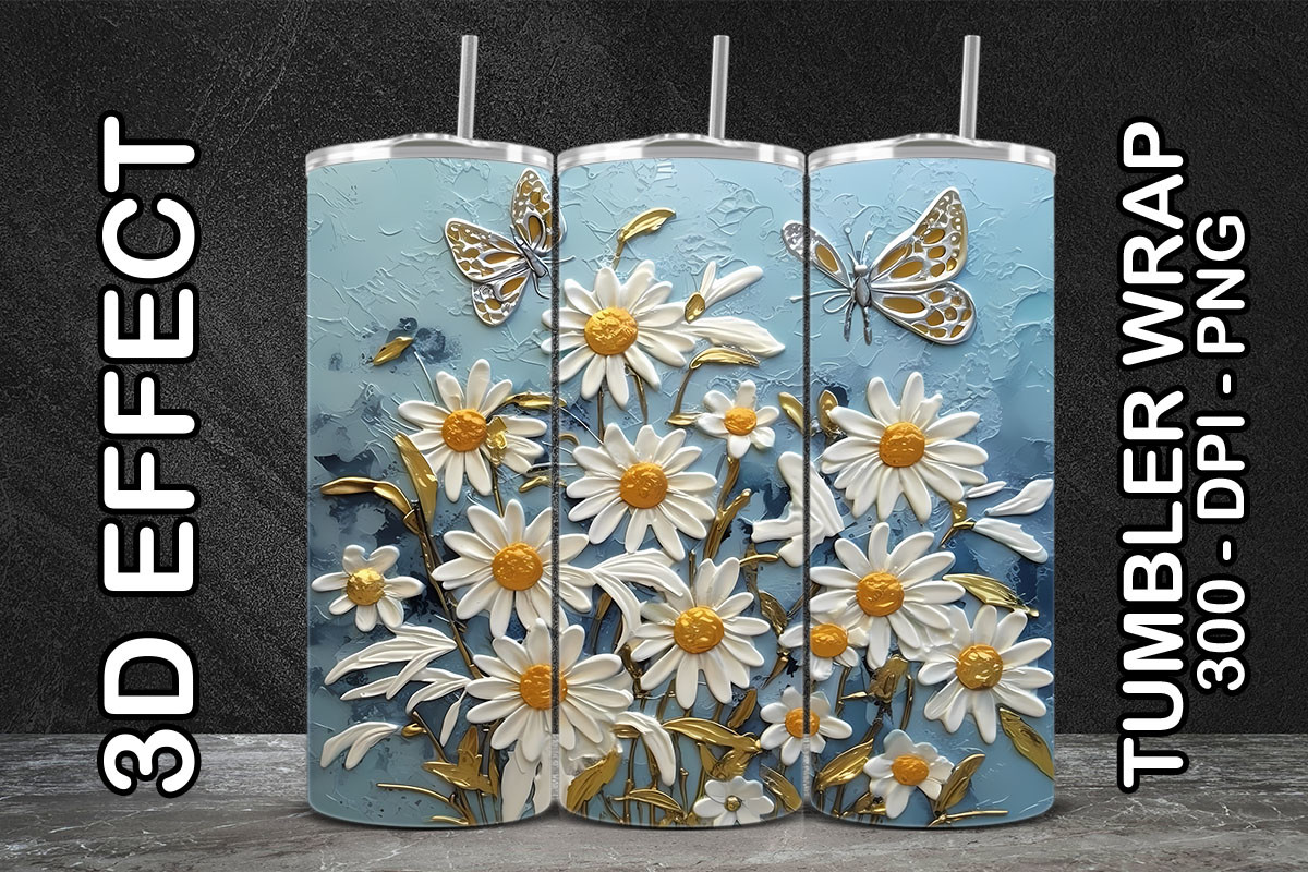 3D Black-eyed Susan Tumbler 2 Graphic by tenrings · Creative Fabrica