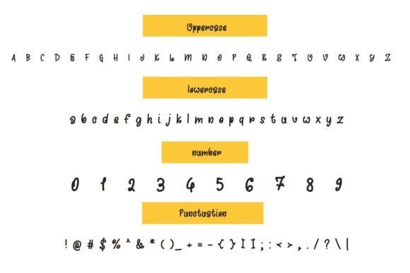 Butter Bee Font PNG with transparent background - Preview 3