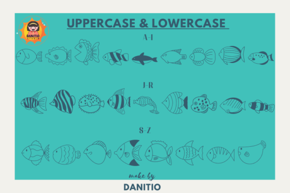 Fish Font PNG with transparent background - Preview 1