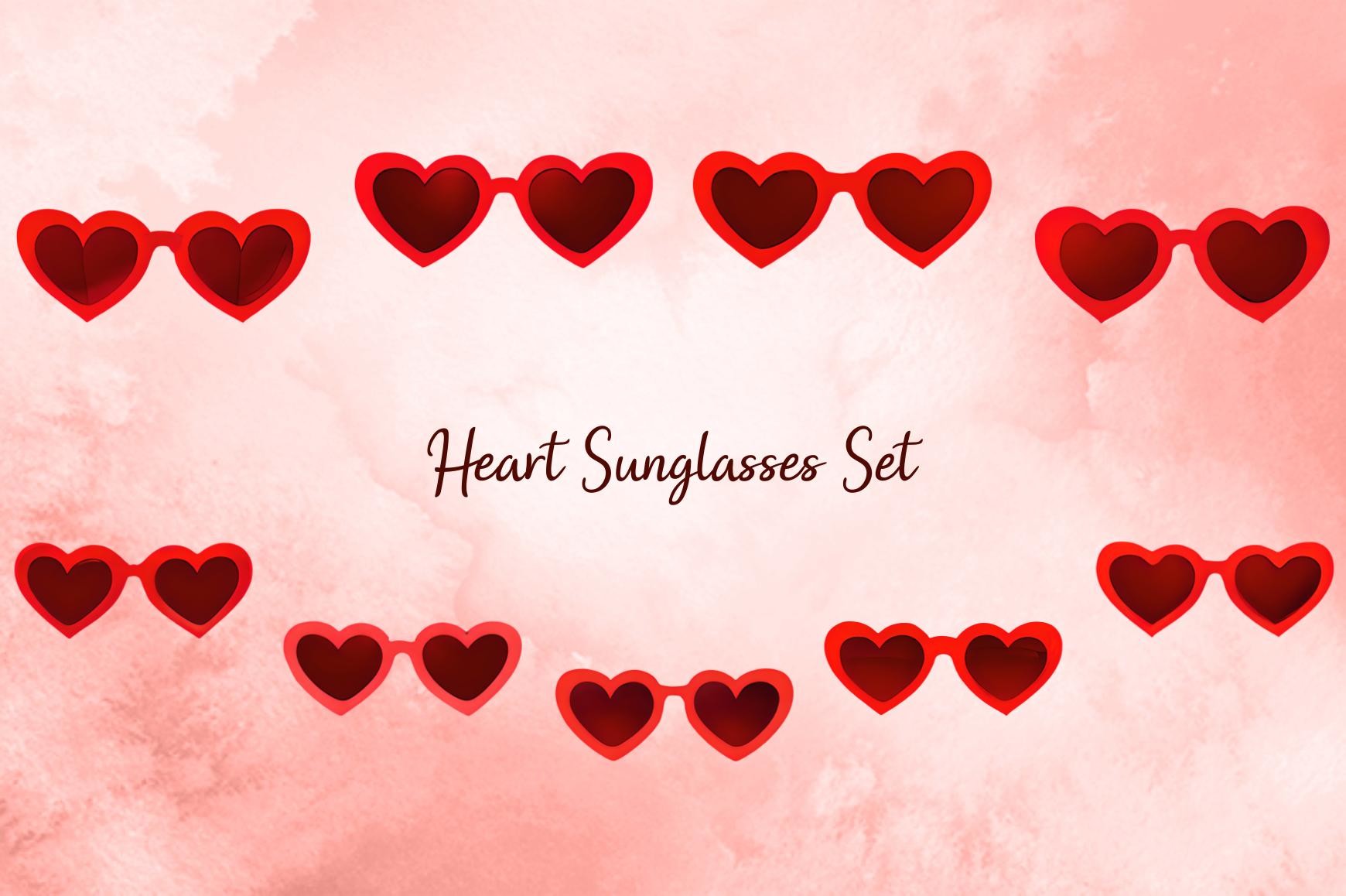 Heart Sunglasses Set Graphic by Picture Pizzazz · Creative Fabrica