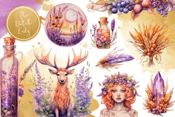 Lughnasadh Pagan Fest Clipart Set Graphic by daphnepopuliers · Creative ...