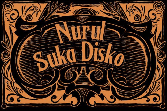 Nurul Suka Disko Font PNG with transparent background - Preview 3