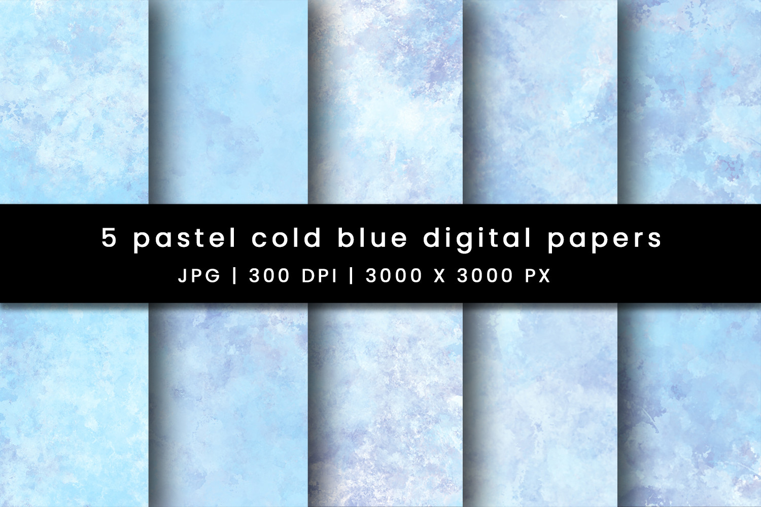 Pastel Cold Blue Digital Papers Graphic by Pugazh Logan · Creative Fabrica