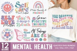 Retro Mental Health SVG Bundle Graphic by DesignHub103 · Creative Fabrica
