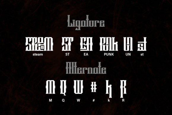 Rusty Punk Font PNG with transparent background - Preview 2