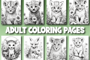Wild Animals Coloring Pages for Adults Graphic by Design Home ...