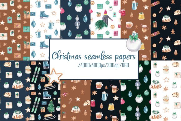 Christmas Seamless Pattern Png Jpg Paper Graphic Patterns By Visual Animal