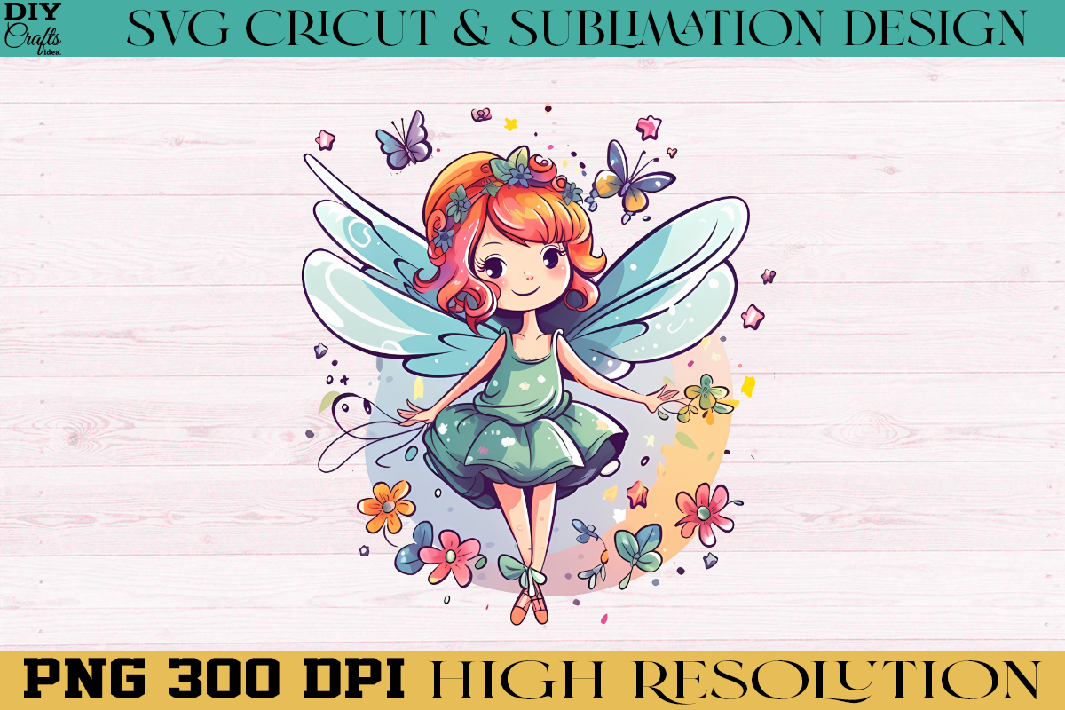 Cute Little Fairy PNG Sublimation Design Graphic by Diy Crafts Ideas ...