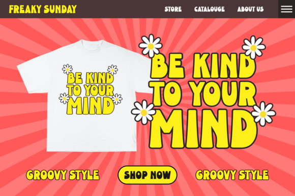 Freaky Sunday Font PNG with transparent background - Preview 3