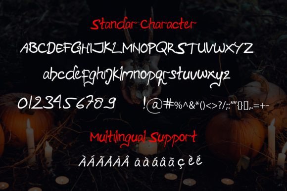 Hollow Spooky Font PNG with transparent background - Preview 3
