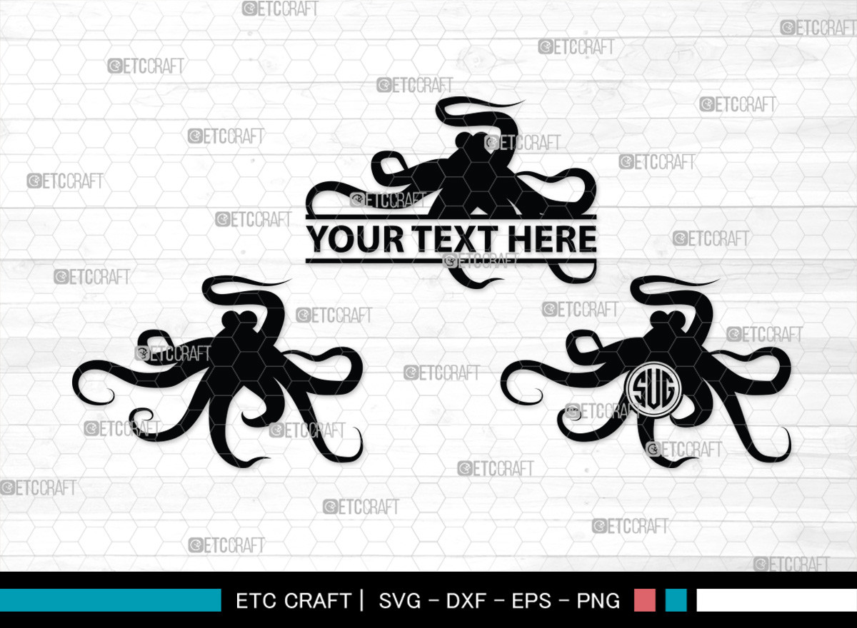 Octopus Monogram, Octopus Silhouette Graphic by Pixel Elites · Creative ...