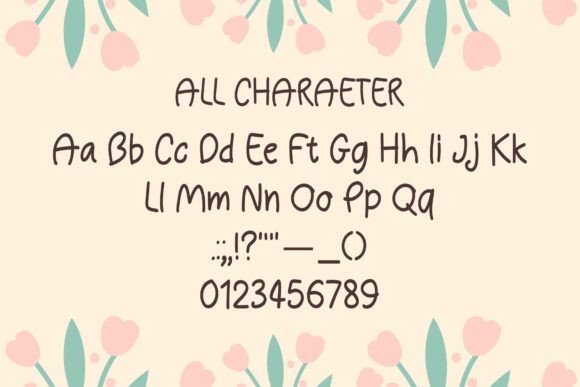 Orange Flower Font PNG with transparent background - Preview 3