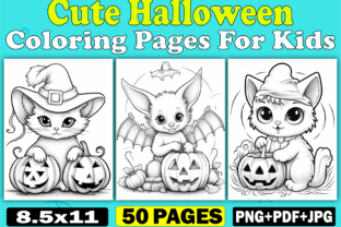 50 Cute Halloween Coloring Page for Kids Graphic by KDP PRO DESIGN ...