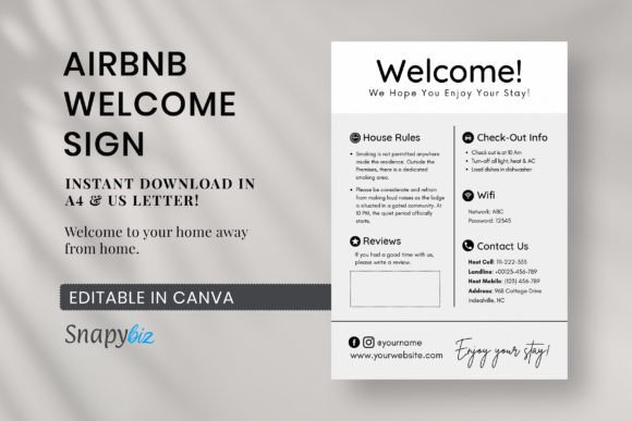 Airbnb Welcome Sign Template