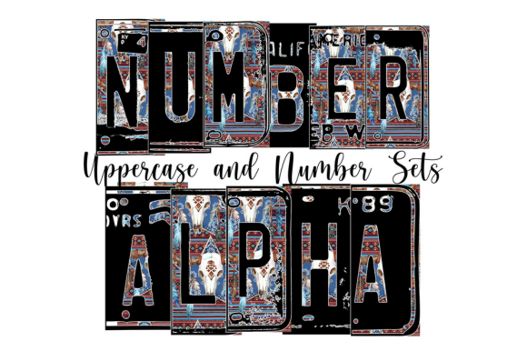 Aztec Bullskull Number Plate Alphabet Graphic by FreeSublimations ...