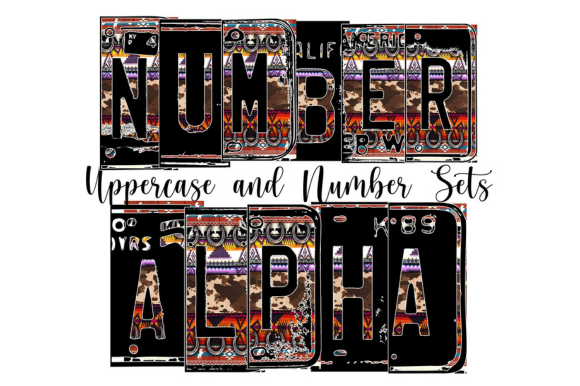 Aztec Cow Number Plate Alphabets Graphic by FreeSublimations · Creative ...