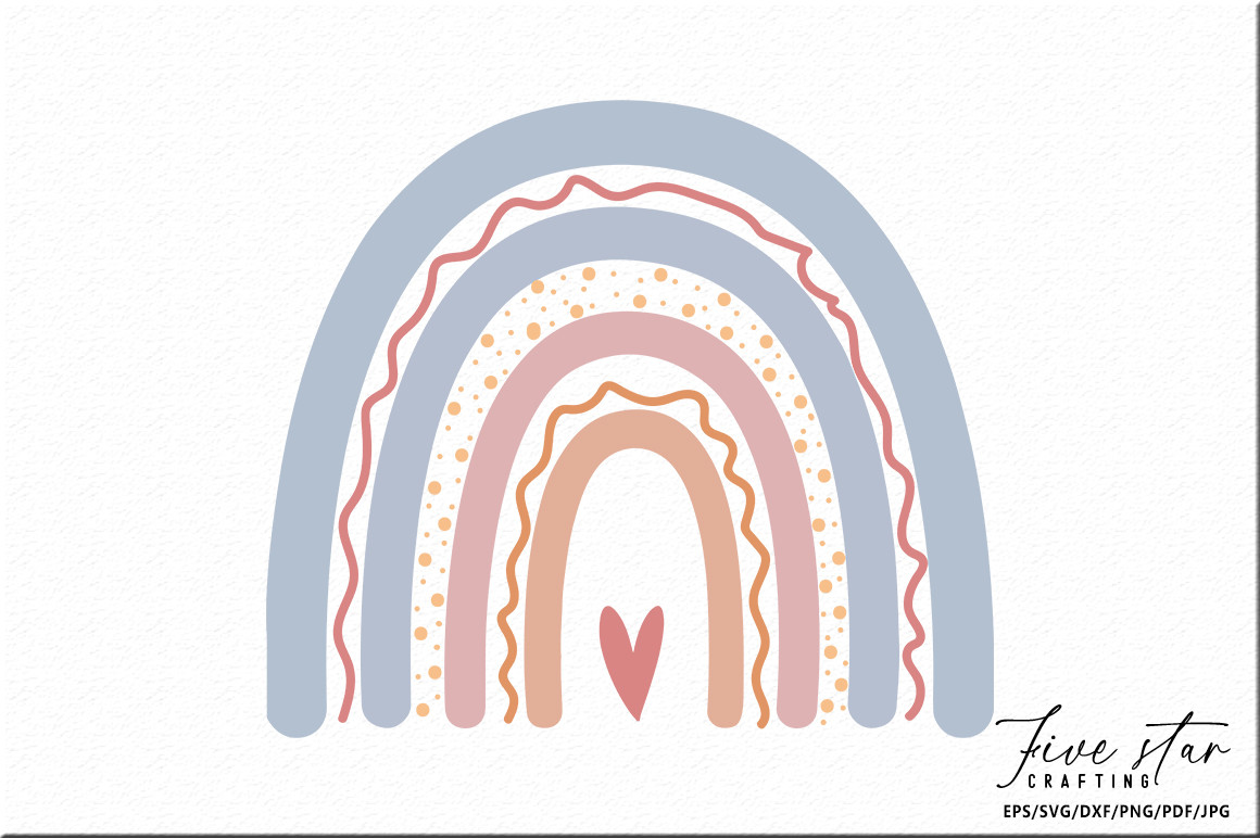 Boho Rainbow SVG Cut File Graphic by Five Star Crafting · Creative Fabrica