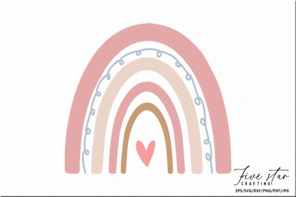 Boho Rainbow SVG Cut File Graphic by Five Star Crafting · Creative Fabrica