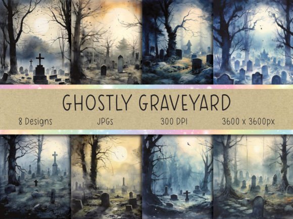Ghostly Graveyard Halloween Backgrounds