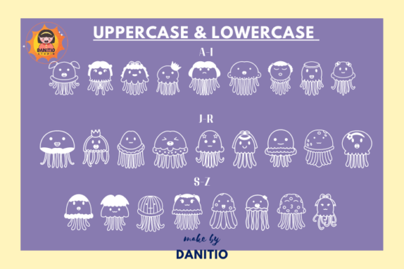 Jelly Fishs Font PNG with transparent background - Preview 1
