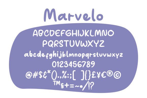 Marvelo Font PNG with transparent background - Preview 4