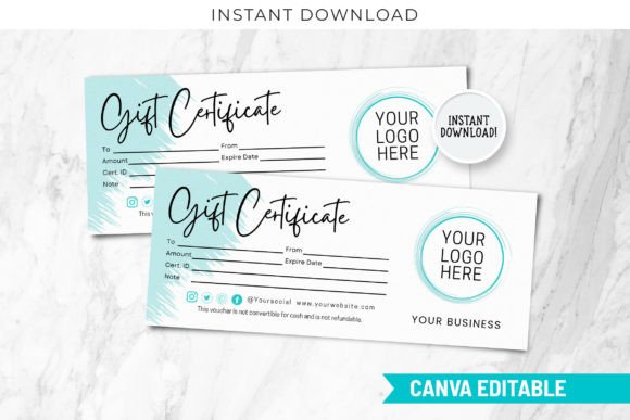 Printable Aqua Gift Certificate