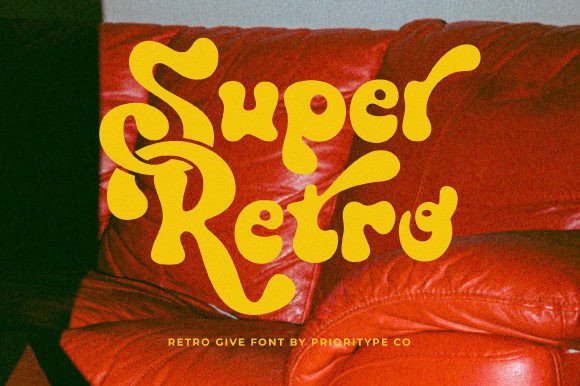 Retro Give Font PNG with transparent background - Preview 3