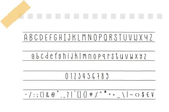 Short Note Font PNG with transparent background - Preview 4