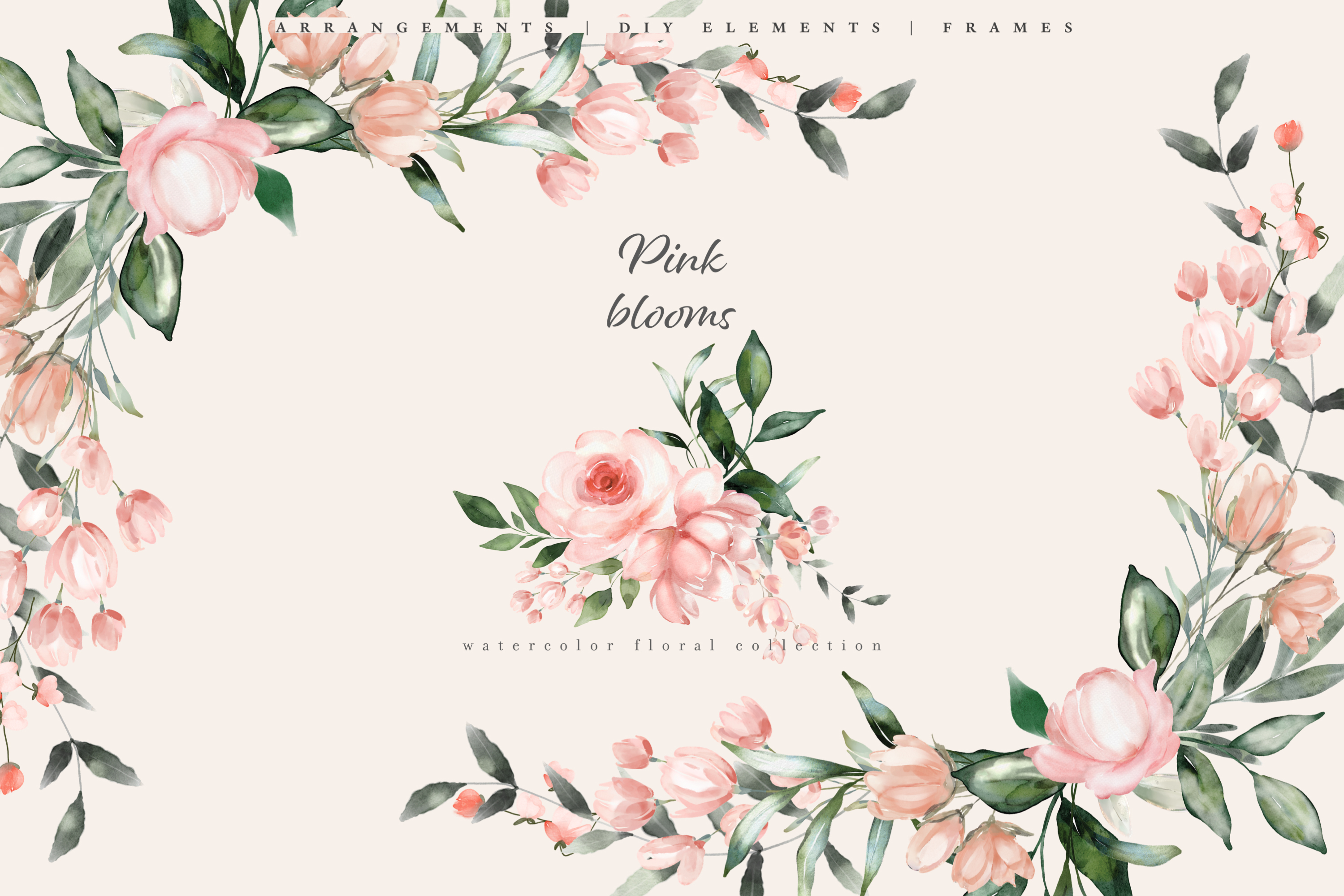 Watercolor Blush Pink Rose Clipart - photo 2