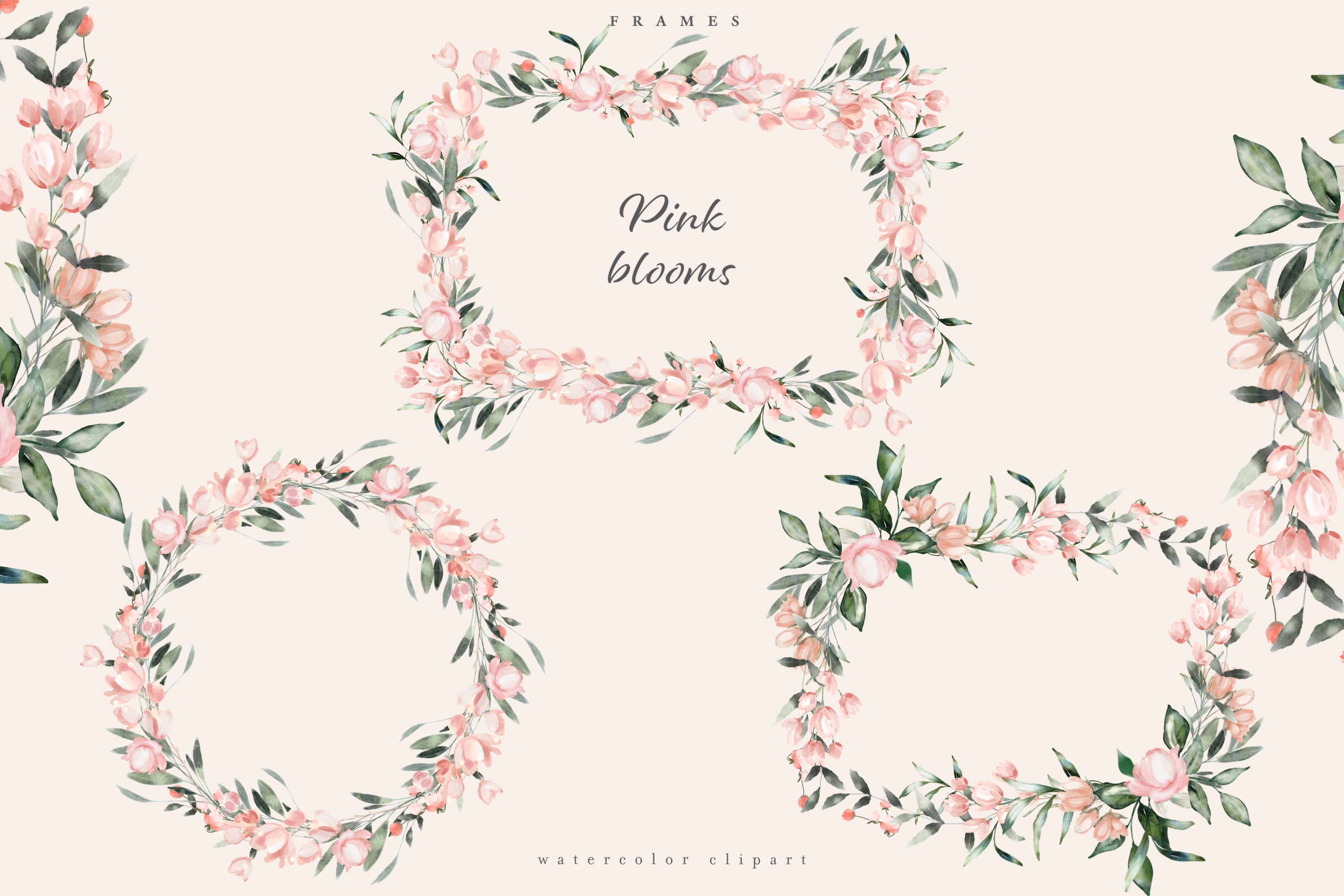 Watercolor Blush Pink Rose Clipart - photo 4
