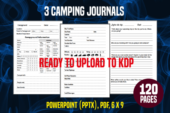 3 Camping Journals. Kdp Interior