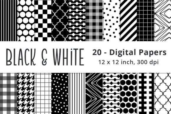 Black and White Digital Paper Background