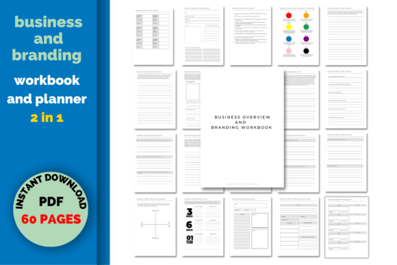 Business Planner and Branding Workbook Graphic Print Templates By KY Designx