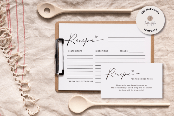 Editable Minimalist Recipe Card Template