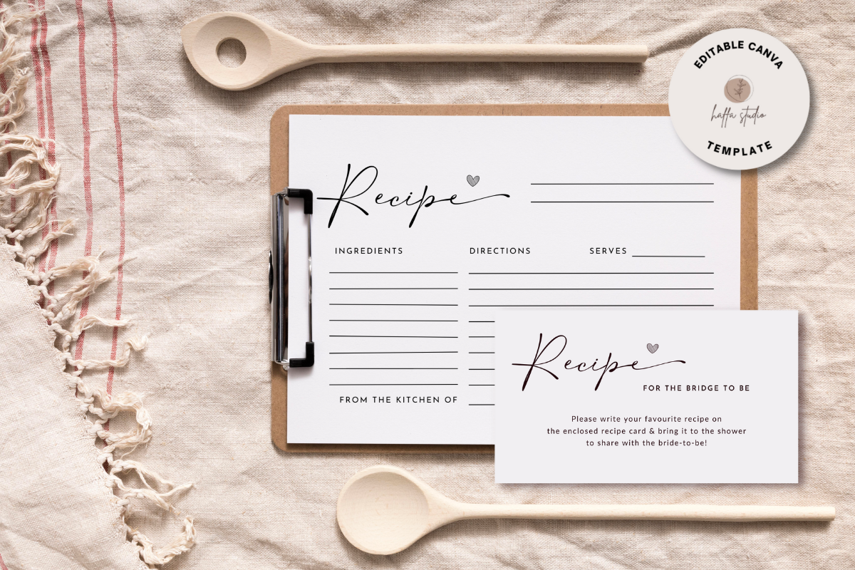 Editable Minimalist Recipe Card Template