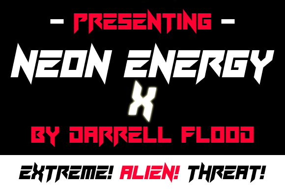 Neon Energy X Font PNG with transparent background - Preview 1