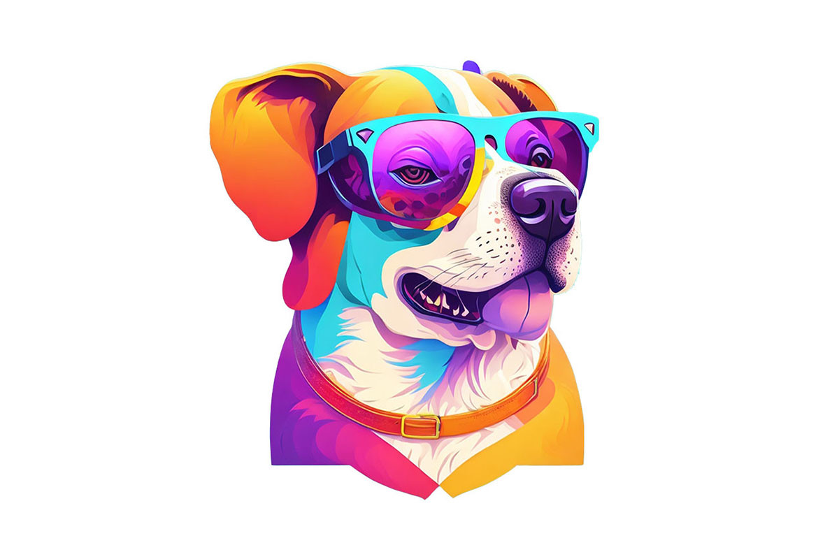 Colorful Dog 🐶 Illustration Graphic by hinaanayat4545 · Creative Fabrica