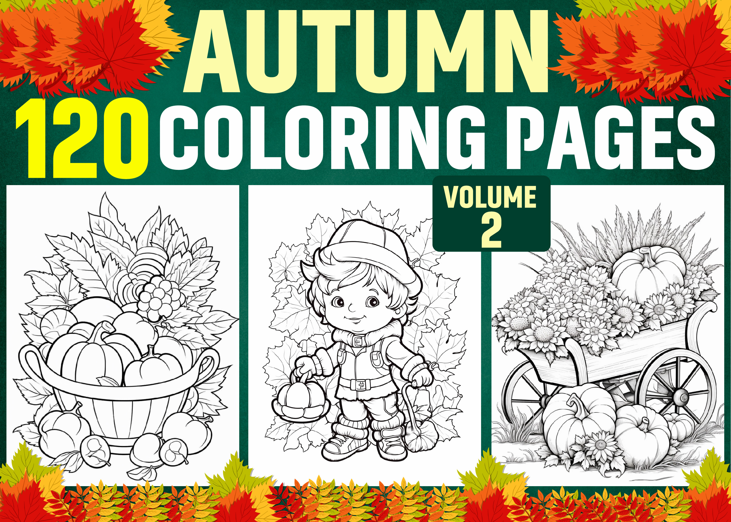 120 Autumn Coloring Pages for Adults
