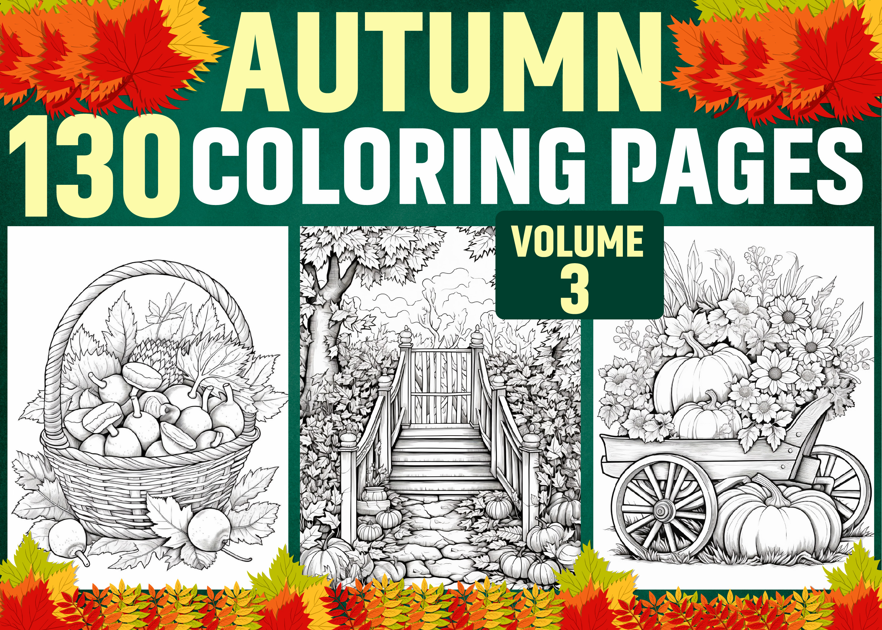 120 Autumn Coloring Pages for Adults